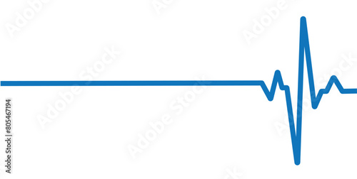 Cardiogram heartbeat heat pulse flat blue line on white background. Vector illustration with editable stroke. eps 10