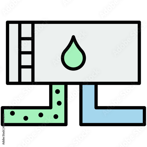 Waste Water Treatment Colored Icon Pack