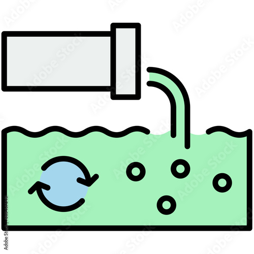 Waste Water Treatment Colored Icon Pack
