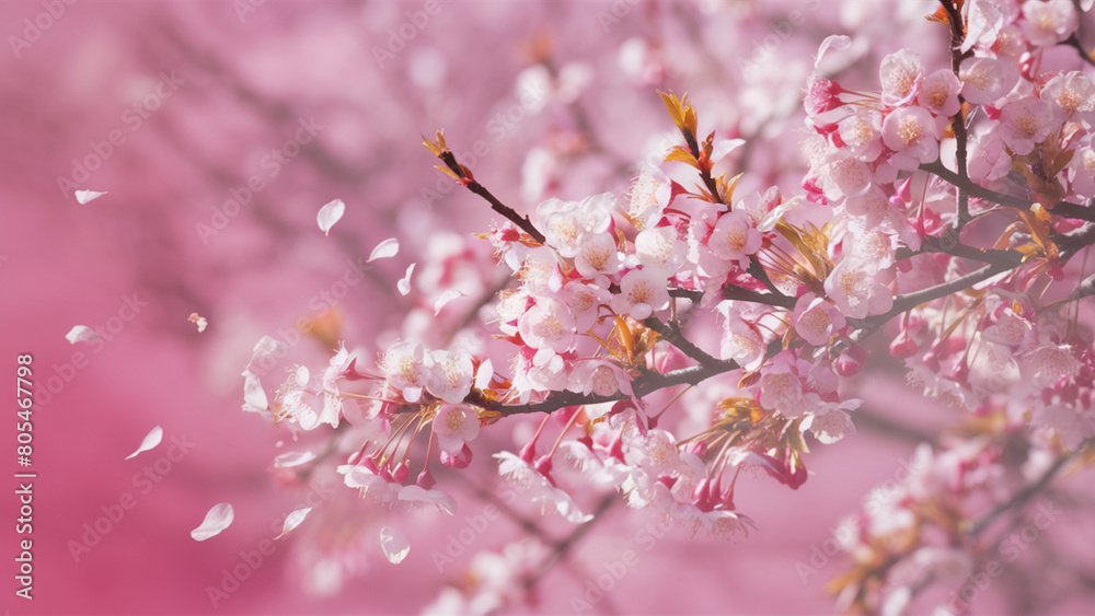 Blooming pink cherry orchard. Cherry blossoms. Blooming pink cherry orchard. Cherry blossoms.