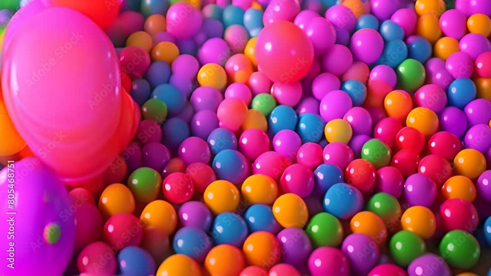 Multicolored Balls Floating in Pool Generative AI Multicolored Balls Floating in Pool Generative AI
