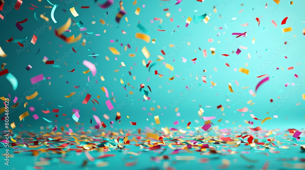 Confetti falling on a blue background. Confetti falling on a blue background.