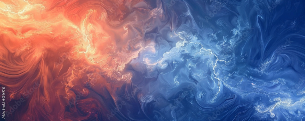 soft swirling patterns of midnight blue and peach, ideal for an elegant abstract background