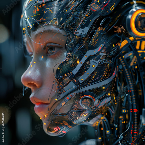 Artificial intelligence in the image of a girl, technologies of the future