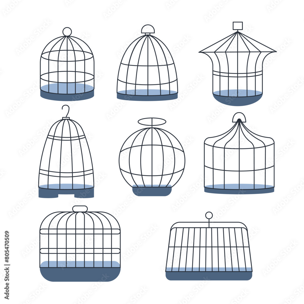 Metal animal transport handing cages. Bird cages collection Metal animal transport handing cages. Bird cages collection