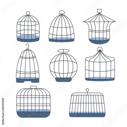 Metal animal transport handing cages. Bird cages collection