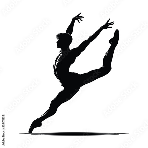 Black silhouette of Contemporary dancer vector