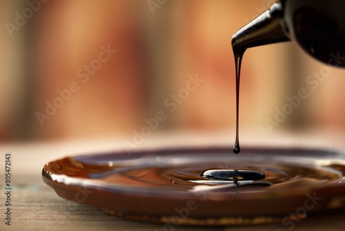 maker pouring of balsamic vinegar photo