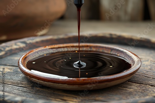 balsamic vinegar pouring slow  photo