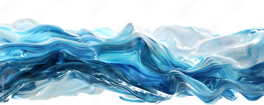 Tidal Wave Abstract, Dynamic Blue and Aqua Wavy Design, Oceanic Feel, Isolated on White Tidal Wave Abstract, Dynamic Blue and Aqua Wavy Design, Oceanic Feel, Isolated on White
