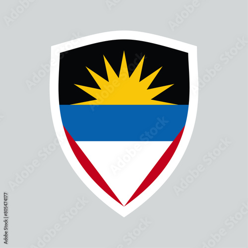 Free Download Antigua and Barbuda Flag in Shield Shape - GFXLoad