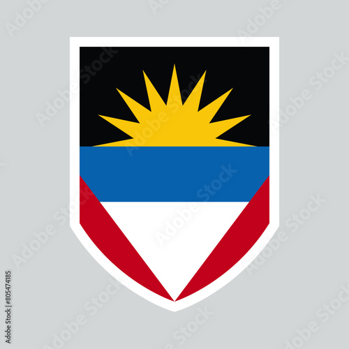 Free Download Antigua and Barbuda Flag in Shield Shape - GFXLoad