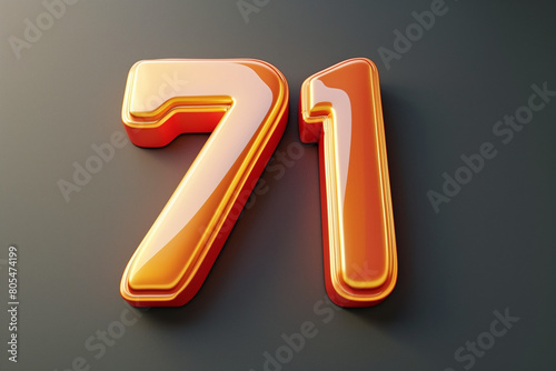 Number 71 in 3d style 