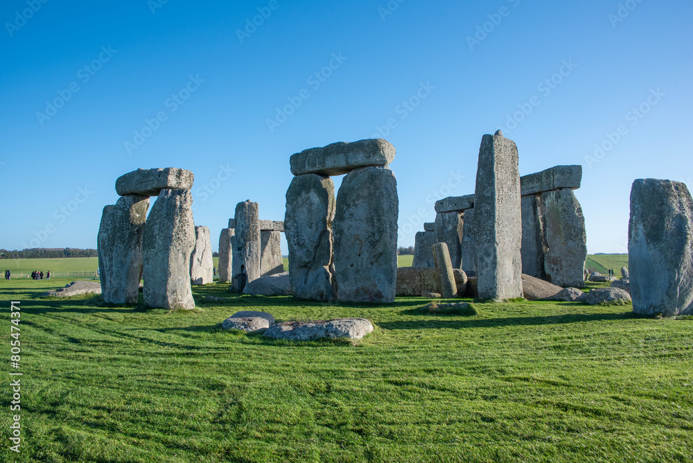Tourist destinations Stonehenge Prehistoric Monument, UNESCO World Heritage Site, near Amesbury, Wiltshire, England, United Kingdom, Europe