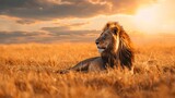 The Majestic Lion at Sunset