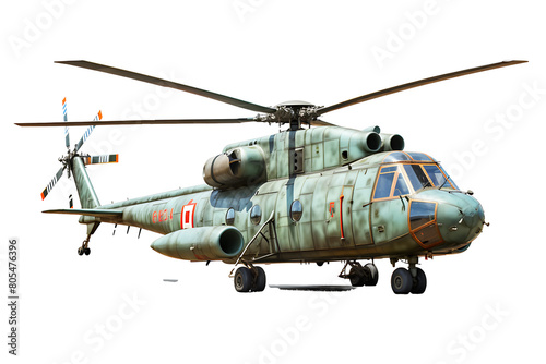 Military transport helicopter on transparent background PNG