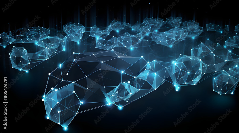 Obraz premium diamond network schematics banner for technology strategy retreats