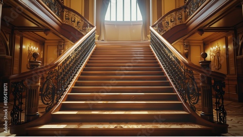 A Grand Staircase with Elegant Railings and New Treads, attractively decorate