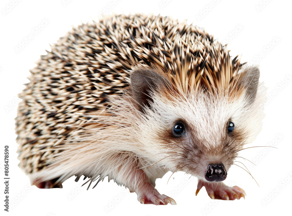 Detailed image of a hedgehog in motion isolated on transparent background Detailed image of a hedgehog in motion isolated on transparent background