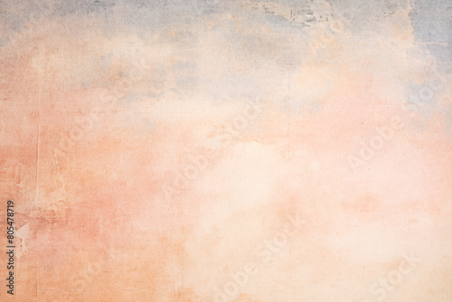 Soft peach watercolor wash with vintage textures, creating a romantic background for various creative projects.