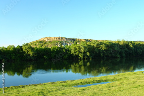 A lake surrounded by trees