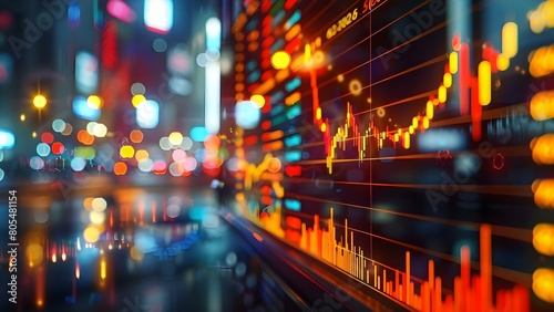 Displaying Stock Market Data and Cryptocurrency Analysis on Screen: A Financial Technology Platform. Concept Stock Market Data, Cryptocurrency Analysis, Financial Technology Platform