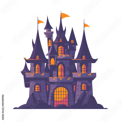 Illustration of Halloween castle