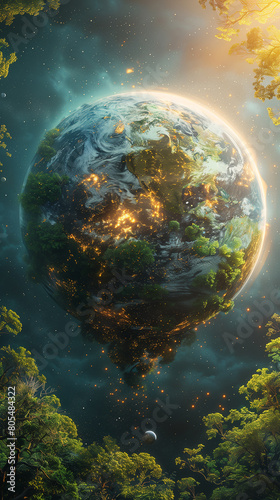 planet Earth concept ecology nature animals