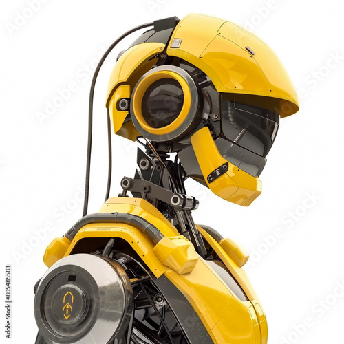 robot with helmet