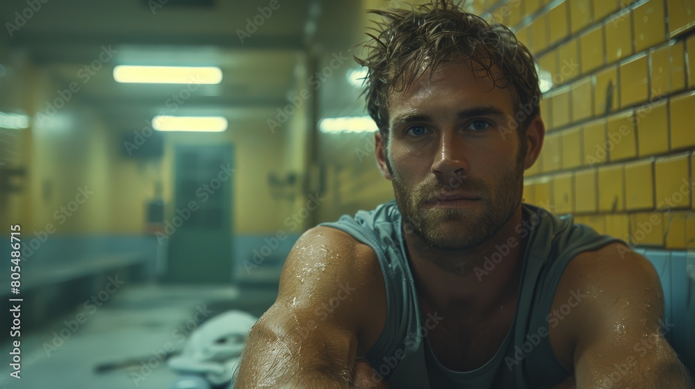 A man in front of a yellow brick wall, arms crossed, seriously gazing at the camera A man in front of a yellow brick wall, arms crossed, seriously gazing at the camera