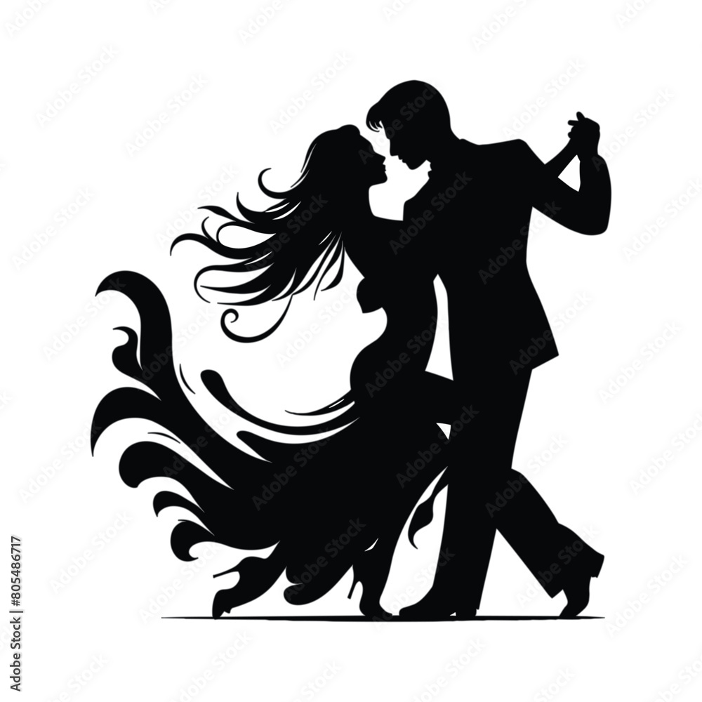 silhouette of Dancing couple vector silhouette of Dancing couple vector
