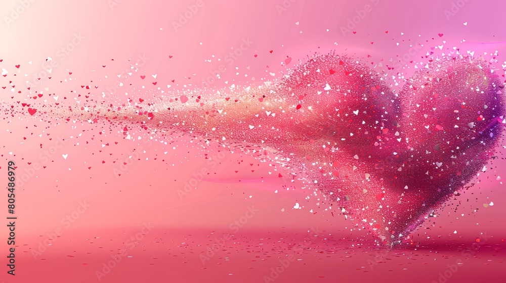 A heart-shaped object against a pink backdrop, filled with numerous tiny bubble hearts A heart-shaped object against a pink backdrop, filled with numerous tiny bubble hearts
