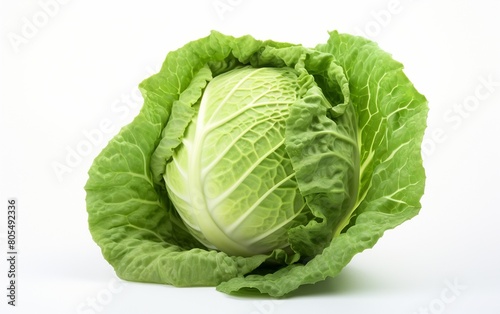 Cabbage Against Clean White