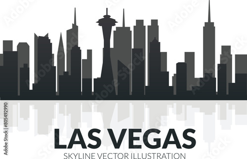 Las vegas vector silhouette skyline vector illustration