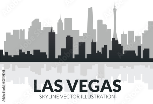 Las vegas vector silhouette skyline vector illustration