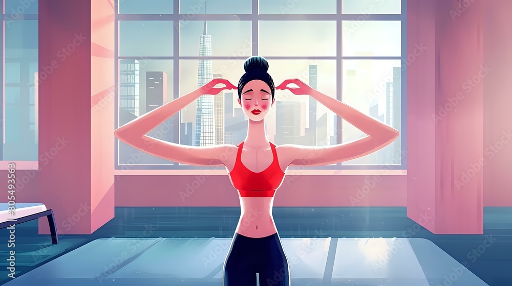Empowerment through Body Flex: Woman in Graceful Motion Empowerment through Body Flex: Woman in Graceful Motion
