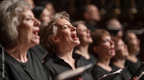 a group of women singing in a choir together