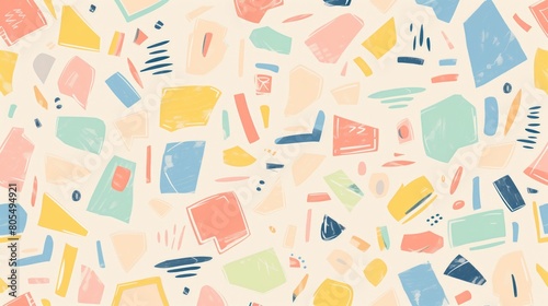 Minimalist Boho Doodle Seamless Digital Paper