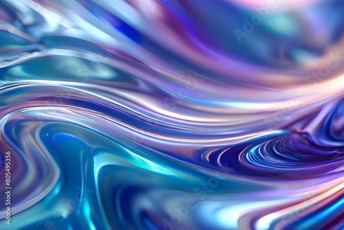 Abstract, smooth and shimmery digital image, smooth pastel swirls and shiny metallic finish. Abstract background