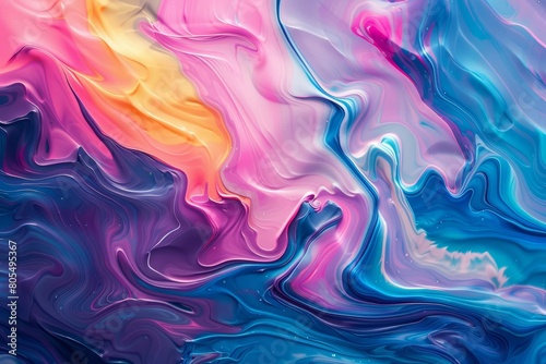 Wallpaper Mural Mixing liquid colors in the Background form a vibrant display of intermingling shades, reflecting a dynamic and fluid artistic expression, Sharpen 3d rendering background Torontodigital.ca