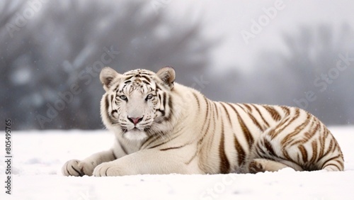 white tiger in the snow