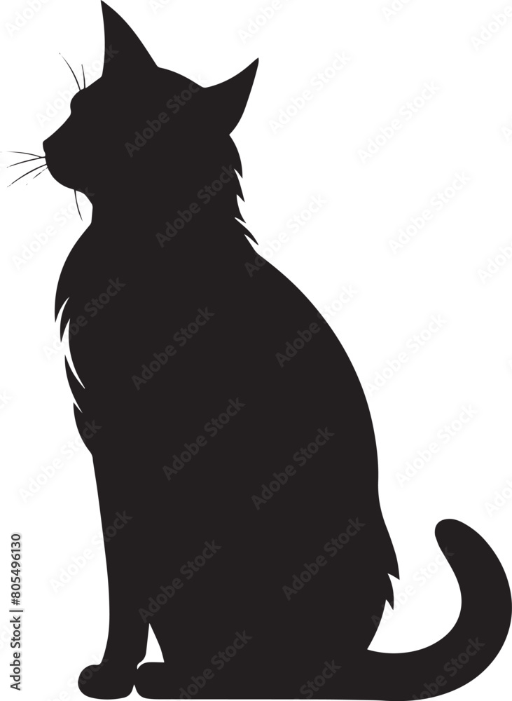Vector isolated cat silhouette, logo, print, decorative sticker Vector isolated cat silhouette, logo, print, decorative sticker