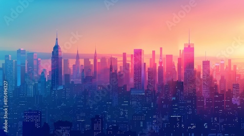 The Creative Banner of urban architecture illustrates the complexity of cityscapes, and element of main concept with solid color background and with large copy space for text