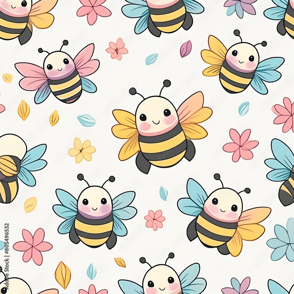 seamless pattern with bees seamless pattern with bees
