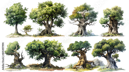 The image shows a variety of trees