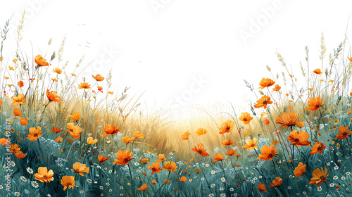 Beauty in the breeze. A stunning field of flowers swaying gently in the wind, their vibrant colors creating a mesmerizing tapestry of nature's artistry.