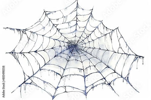 Creepy Watercolor Spider Web A Chilling for Halloween Decor