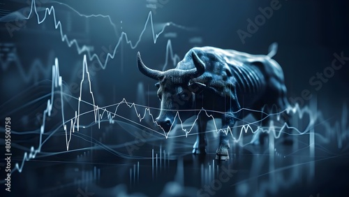 Stock market showing bullish divergence in crypto image indicating potential increase. Concept Stock Market, Bullish Divergence, Crypto Image, Potential Increase photo