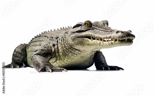 Crocodile on Clean White Surface