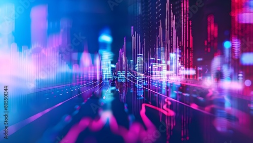 Stock market and cryptocurrency showing bullish divergence in a visual representation. Concept Stock Market, Cryptocurrency, Bullish Divergence, Visual Representation, Finance photo